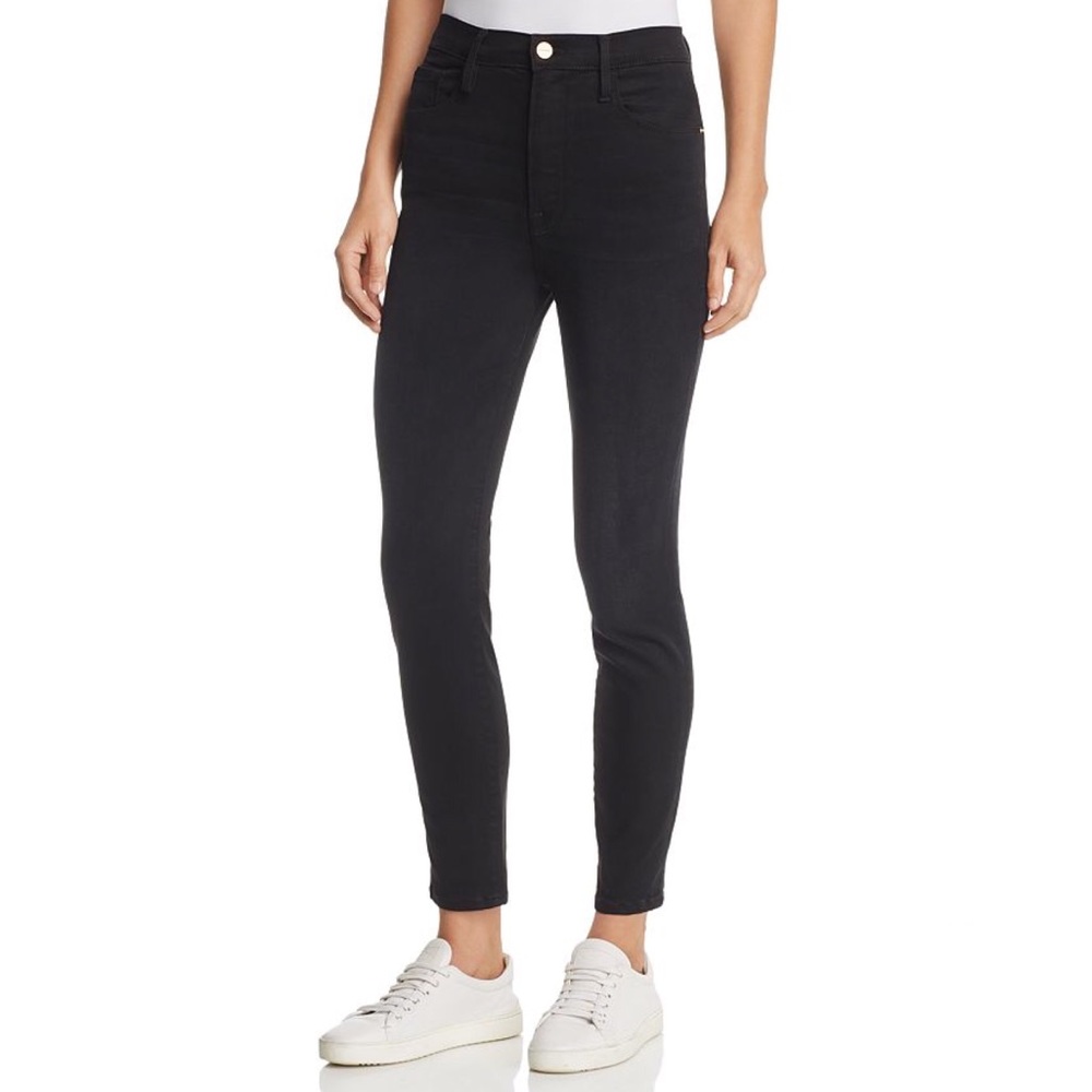 Frame Ali High Rise Cigarette Jean in Noir
